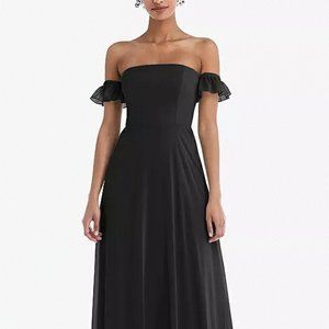 Elegant Black Off-Shoulder Maxi Dress